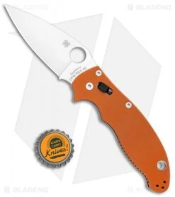 Spyderco Manix 2 Ball Bearing Lock Knife Orange G-10 (3.4" Satin REX 45) Sprint -Spyderco Sales Store Spyderco Manix 2 Ball Bearing Orange G 10 Satin C101GPBORE2 BHQ 106180 jr bottlecap