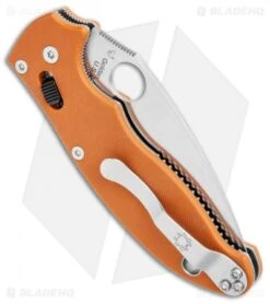 Spyderco Manix 2 Ball Bearing Lock Knife Orange G-10 (3.4" Satin REX 45) Sprint -Spyderco Sales Store Spyderco Manix 2 Ball Bearing Orange G 10 Satin C101GPBORE2 BHQ 106180 jr side