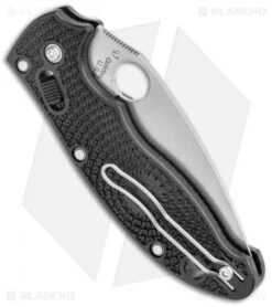 Spyderco Manix 2 Knife Black 86mm (3.37" Satin CTS-BD1N) C101PBK2 -Spyderco Sales Store Spyderco Manix 2 Black Satin BD1 C101PBK2 BHQ 14688 jr side