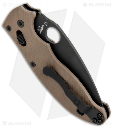 Spyderco Manix 2 Folding Knife Brown G-10 (3.375" Black M390) C101GPBNBK2 3 Spyderco Manix 2 Folding Knife Brown G-10 (3.375" Black M390) C101GPBNBK2 - Image 3