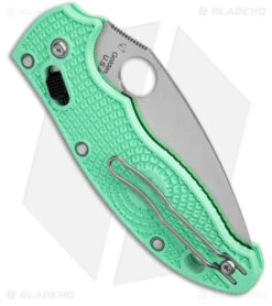 Spyderco Manix 2 M4 Lightweight Knife Mint Green (3.37" Satin) C101PJGR2 -Spyderco Sales Store Spyderco Manix 2 M4 Lightweight Knife Mint Green Satin C101PJGR2 BHQ 180238 kc side