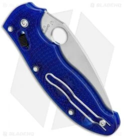 Spyderco Manix 2 Lightweight Knife Translucent Dusk Blue 86mm (3.39" Satin) -Spyderco Sales Store Spyderco Manix 2 Translucent Dusk Blue 86mm Satin C101PBL BHQ 7989 jr side