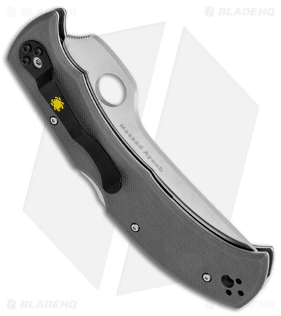Spyderco Masaad Ayoob Lockback Knife Gray G-10 (3.6" Satin CRU-WEAR) 3 Spyderco Masaad Ayoob Lockback Knife Gray G-10 (3.6" Satin CRU-WEAR) - Image 3
