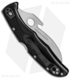 Spyderco Matriarch 2 Knife Emerson Black FRN (3.57" Satin Full Serr) C12SBK2W -Spyderco Sales Store Spyderco Matriarch 2 Emerson Black C12SBK2W BHQ 14677 jr side 2