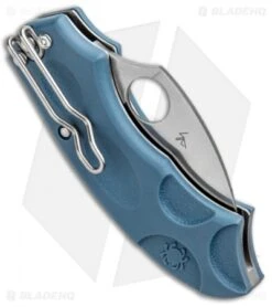 Spyderco Meerkat Sprint Run Knife Blue FRN (2" Satin V-Toku2) C64PBLE -Spyderco Sales Store Spyderco Meerkat Sprint Run Blue FRN Satin C64PBLE BHQ 93648 jr side