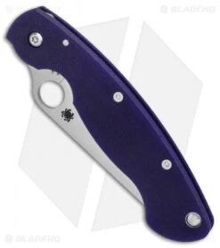 Spyderco Military Knife Dark Blue G-10 (4" Satin CPM-S110V) C36GPDBL -Spyderco Sales Store Spyderco Military Dark Blue G10 Satin BHQ 33040 er spine