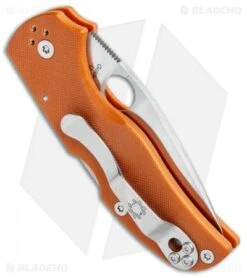 Spyderco Native 5 Lockback Knife Orange G-10 (3" Satin REX 45) Sprint C41GPBORE -Spyderco Sales Store Spyderco Native 5 LB Orange G 10 Satin C41GPBORE5 BHQ 106197 jr side