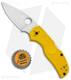 Spyderco Native 5 Salt Lockback Knife Yellow FRN (3" LC200N) C41PYL5 -Spyderco Sales Store Spyderco Native 5 Salt LB Yellow FRN LC200N C41PYL5 BHQ 78694 jr bottlecap