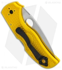 Spyderco Native 5 Salt Lockback Knife Yellow FRN (3" LC200N) C41PYL5 -Spyderco Sales Store Spyderco Native 5 Salt LB Yellow FRN LC200N C41PYL5 BHQ 78694 jr side