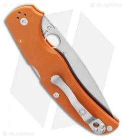 Spyderco Native Chief Lockback Knife Orange G-10 (4" Satin REX 45) C244GPBORE -Spyderco Sales Store Spyderco Native Chief Lockback Knife Orange G 10 4 Satin REX 45 C244GPBORE BHQ 106193 LS Side