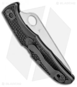 Spyderco Pacific Salt 2 Lockback Knife Black FRN (3.4" Satin Serr) C91SBK2 -Spyderco Sales Store Spyderco Pacific Salt 2 LB Black FRN Satin Serr C91SBK2 BHQ 106204 jr side