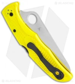 Spyderco Pacific Salt 2 Lockback Knife Yellow FRN (3.4" Satin H2) C91PYL2 -Spyderco Sales Store Spyderco Pacific Salt 2 LB Yellow FRN Satin Plain C91PYL2 BHQ 112409 jr side