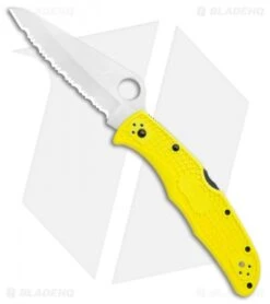 Spyderco Pacific Salt 2 Lockback Knife Yellow FRN (3.4" Satin Serr) C91SYL2