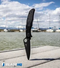 Spyderco Pacific Salt 2 Lockback Knife Black FRN (3.4" Black) C91PBBK2 -Spyderco Sales Store Spyderco Pacific Salt 2 Lockback Knife Black FRN Black C91PBBK2 BHQ 106201 kp dock web