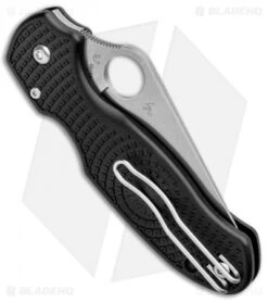 Spyderco Para 3 Lightweight Compression Lock Folding Knife Black FRN (3" Serr) -Spyderco Sales Store Spyderco Para 3 Lightweight Compression Black FRN Serr C223SBK BHQ 93617 jr side