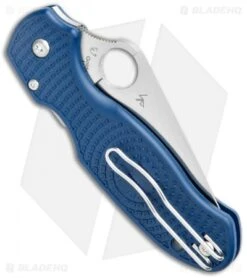 Spyderco Para 3 Lightweight Compression Lock Knife Blue (3" Satin SPY27) -Spyderco Sales Store Spyderco Para 3 Lightweight Compression LB Blue Satin C223PCBL BHQ 106189 jr side