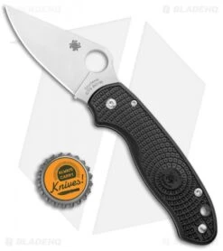 Spyderco Para 3 Lightweight Compression Lock Folding Knife Black FRN (3" Satin) -Spyderco Sales Store Spyderco Para 3 Lightweight Compression Lock Black FRN Satin C223PBK BHQ 93614 jr bottlecap