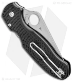 Spyderco Para 3 Lightweight Compression Lock Folding Knife Black FRN (3" Satin) -Spyderco Sales Store Spyderco Para 3 Lightweight Compression Lock Black FRN Satin C223PBK BHQ 93614 jr side