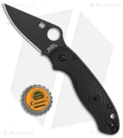 Spyderco Para 3 Lightweight Compression Lock Folding Knife Black LW (3" Black) -Spyderco Sales Store Spyderco Para3 Lightweight Compression Lock Black FRN Black C223PBBK BHQ 102052 jr bottlecap