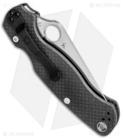 Spyderco Paramilitary 2 Knife Carbon Fiber (3.4" Satin Serr 52100) -Spyderco Sales Store Spyderco Paramilitary 2 CF Satin Serr C81CF52100PS2 BHQ 37160 jr side