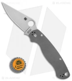 Spyderco Paramilitary 2 Knife Dark Gray G-10 (3.4" Stonewash Maxamet) C81GPDGY2 -Spyderco Sales Store Spyderco Paramilitary 2 Dark Gray G10 satin maxamet BHQ 71341 er bottlecap