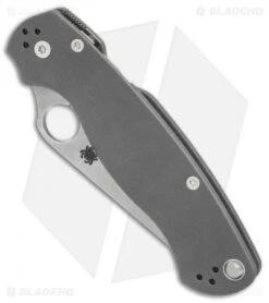 Spyderco Paramilitary 2 Knife Dark Gray G-10 (3.4" Stonewash Maxamet) C81GPDGY2 -Spyderco Sales Store Spyderco Paramilitary 2 Dark Gray G10 satin maxamet BHQ 71341 er spine