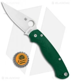 Spyderco Paramilitary 2 Compression Lock Knife Green Aluminum (3.4" Satin) BHQ -Spyderco Sales Store Spyderco Paramilitary 2 Green Aluminum Satin C81ALPGR2 BHQ 137718 jr bottlecap