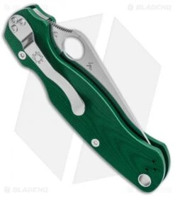 Spyderco Paramilitary 2 Compression Lock Knife Green Aluminum (3.4" Satin) BHQ -Spyderco Sales Store Spyderco Paramilitary 2 Green Aluminum Satin C81ALPGR2 BHQ 137718 jr side