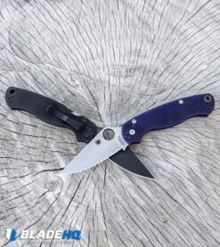 Spyderco Paramilitary 2 Compression Lock Knife G-10 (3.4" Black) C81GPBK2 -Spyderco Sales Store Spyderco Paramilitary 2 Knife Blue Purple G 10 Satin CPM S110V C81GPDBL2 BHQ 31164 kp white stump web 1