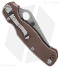 Spyderco Paramilitary 2 Knife - CPM-15V / Brown G-10 C81GPBN15V2 -Spyderco Sales Store Spyderco Paramilitary 2 Knife CPM 15 V Brown G10 BHQ 179354 td side1