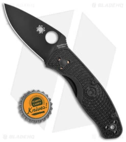 Spyderco Persistence Lightweight Liner Lock Knife Black (2.75" Black) C136PBBK -Spyderco Sales Store Spyderco Persistence Lightweight LL Black Black BHQ 139715 jr bottlecap