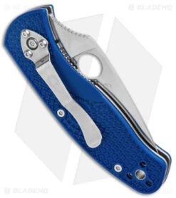 Spyderco Persistence Lightweight Liner Lock Knife Blue (Satin S35VN Part Serr) -Spyderco Sales Store Spyderco Persistence Lightweight LL Blue Satin Partial Serr BHQ 145700 jr side