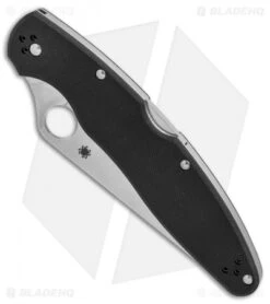 Spyderco Police 4 Lockback Knife Black G-10 (4.4" Satin K390) C07GP4 -Spyderco Sales Store Spyderco Police 4 black G10 satin BHQ 50812 er spine
