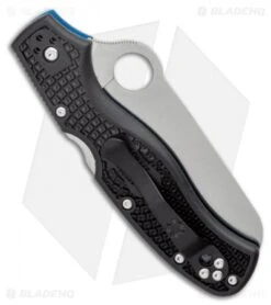 Spyderco Rescue 3 Thin Blue Line Knife Black FRN (3.6" Serr Satin) C14FSBKBL3 -Spyderco Sales Store Spyderco Rescue 3 Thin Blue Line Knife Black FRN 3.6 Serr Satin C14FSBKBL3 BHQ 125863 LS Side