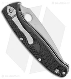 Spyderco Resilience Lightweight Liner Lock Knife Black FRN (4.25" Satin) C142PBK -Spyderco Sales Store Spyderco Resilience Lightweight LL Black FRN Satin C142PBK BHQ 125848 jr side