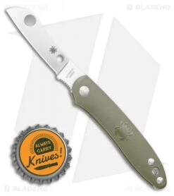 Spyderco Roadie Slip Joint Knife Olive Green FRN (2.1" Satin) C189PGR -Spyderco Sales Store Spyderco Roadie Slip Joint Knife Olive Green FRN 2.1 Satin C189PGR BHQ 121038 LS Bottlecap