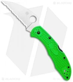 Spyderco Salt 2 Wharncliffe Lockback Knife Green FRN (3" Serr) C88FSWCGR2
