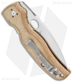 Spyderco Shaman Compression Lock Knife Brown Micarta (3.6" Satin Z-Wear) -Spyderco Sales Store Spyderco Shaman Compression Lock Brown Micarta Satin Z Wear C229MPZW BHQ 112415 jr side