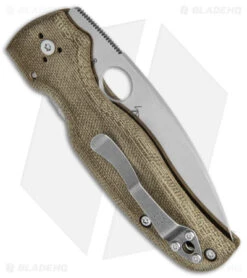 Spyderco Shaman Green Canvas Micarta Knife (3.6" Satin M4) C229MPM4 -Spyderco Sales Store Spyderco Shaman Green Canvas Micarta Satin BHQ 142026 jr side