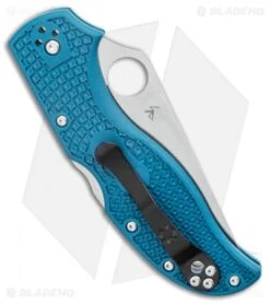 Spyderco Stretch 2 Lightweight Lockback Knife Blue FRN (3.4" Satin) -Spyderco Sales Store Spyderco Stretch 2 Lightweight Lockback Knife Blue FRN 3.4 Satin C90FP2K390 BHQ 121033 LS Side