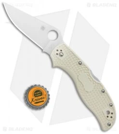 Spyderco Stretch 2 Sprint Run Lockback Knife Ivory FRN (3.4" Satin) C90FPIV2 -Spyderco Sales Store Spyderco Stretch 2 Sprint Run LB Ivory FRN Satin C90FPIV2 BHQ 102057 jr bottlecap
