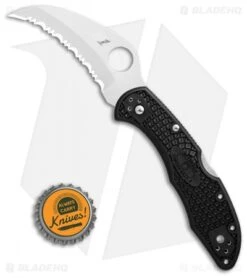 Spyderco Tasman Salt 2 Lock Back Knife Black FRN (2.8" Satin Full Serr) C106SBK2 -Spyderco Sales Store Spyderco Tasman Salt 2 Black FRN Satin Full Serr BHQ 71334 er bottlecap jr