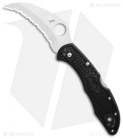 Spyderco Tasman Salt 2 Lock Back Knife Black FRN (2.8" Satin Full Serr) C106SBK2