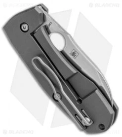 Spyderco Techno 2 Frame Lock Knife Titanium (2.55" Stonewash) C158TIP2 -Spyderco Sales Store Spyderco Techno 2 FL Ti SW C158TIP2 BHQ 80867 jr side