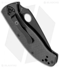 Spyderco Tenacious Folding Knife Carbon Fiber/G-10 (3.3" Black Serr) C122CFBBKPS -Spyderco Sales Store Spyderco Tenacious CF G 10 Black Serr C122CFBBKPS BHQ 76658 jr side