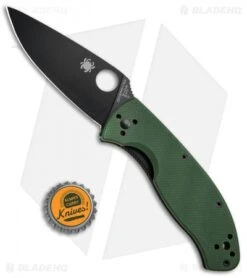 Spyderco Tenacious Liner Lock Knife Green G-10 (3.39" Black) C122GPBGR -Spyderco Sales Store Spyderco Tenacious LL G 10 Green Black C122GPSBGR BHQ 61868 jr bottlecap 2