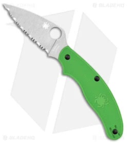 Spyderco UK Pen Knife Salt Slip Joint Green FRN (2.9" Satin LC200N Serr) C94SGR