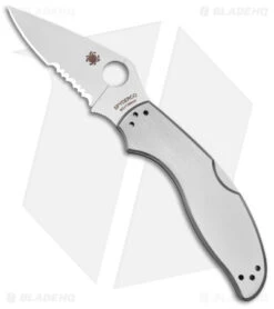 Spyderco UpTern Lock Back Knife Stainless Steel (2.9" Satin Serrated)