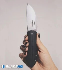 Boker Anso 67 Frame Lock Knife Black G-10 (3.2" Satin CruWear) 110820 -Spyderco Sales Store boker anso 67 110820 BHQ 49502 dl