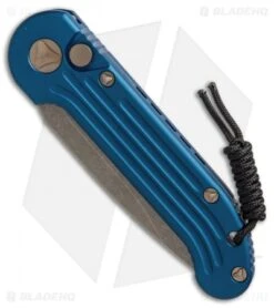 Microtech LUDT Automatic Knife Blue (3.4" Bronzed) 135-13BL -Spyderco Sales Store microtech LUDT blue bronze 135 13BL BHQ 50464 er spine